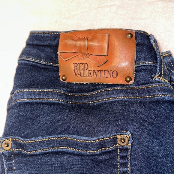 RED Valentino Denim - RED Valentino ♥️ Leather back patch blue denim jeans